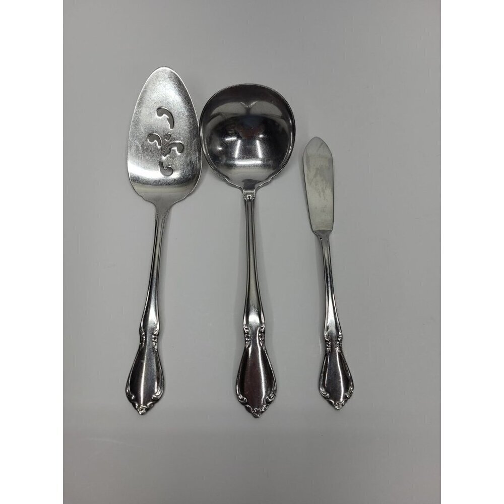 Oneidacraft Deluxe Stainless Flatware Pie Server, Ladle, Butter Knife